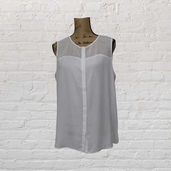 T Tahari Button Down Sleeveless Blouse - Picture 1 of 6